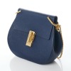 Chloe, Navy Leather Drew Shoulder Bag - 2
