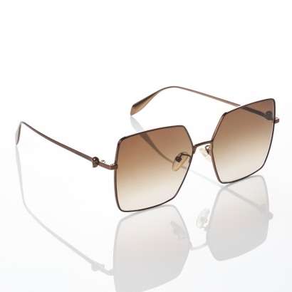Alexander McQueen, AM0273S, Brown Gradient Sunglasses with Case