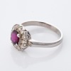 18ct White Gold, Vintage, 0.55ct Ruby / 0.28ct Diamond Cluster Ring, circa 1930's - 2