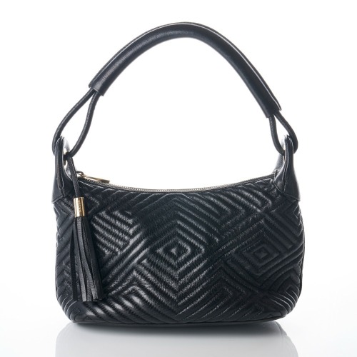 Bally, Black Quilted Lambskin Handbag