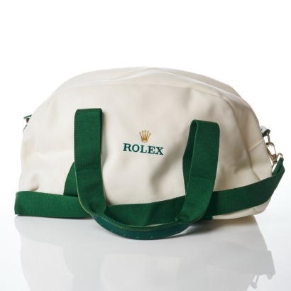 Rolex, White Canvas Weekender Bag - Near new