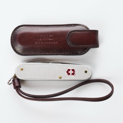 Victorinox Cadet Alox, Stainless Steel, Swiss Army Knife with IWC Leather Pouch / Outer Box - Near new