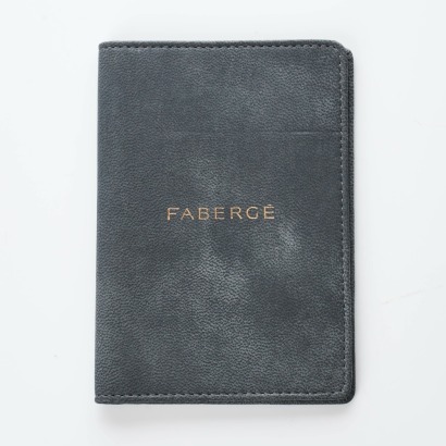 Faberge, Grey Faux Leather Passport Holder - Near new