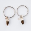 Karen Walker, Sterling Silver, Tiger's Eye Micro Acorn Sleeper Earrings with Box