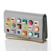 Fendi, Grey Leather Micro Baguette Wallet on Chain - 2