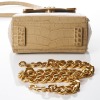 Versace, Beige Crocodile Embossed Leather La Medusa Mini Top Handle Bag - 2