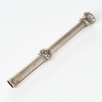 Sterling Silver, S.MORDAN & CO'S PATENT, Pushout Pencil with Rounded Crown Finial, circa 1825