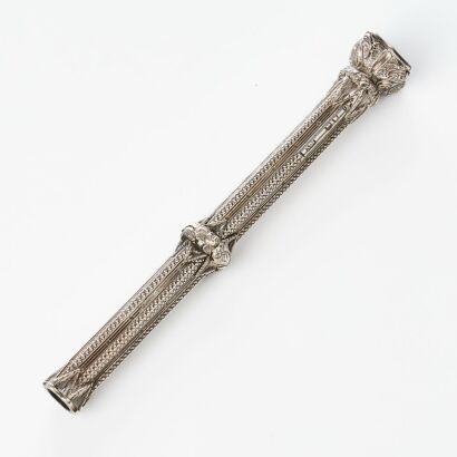 Sterling Silver, Sampson Mordan & Co, Push-out Pencil with Bloodstone Finial, circa 1888