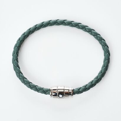 Montblanc, Meisterst&uuml;ck Steel 3 Rings Pewter Bracelet, Size 60