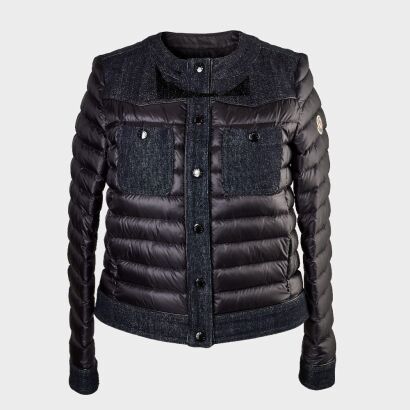 Moncler, Womens, Denin Trimmed, Ambert Down Puffer Jacket, Size 2