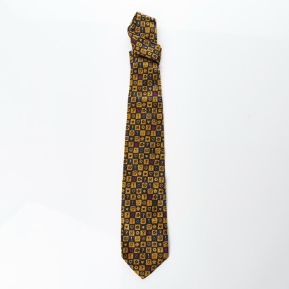 Moschino, 100% Silk, Classic Icons Navy Tie
