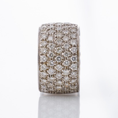 Damiani, 18ct White Gold, 1.00ct Diamond Huggie Single Earring