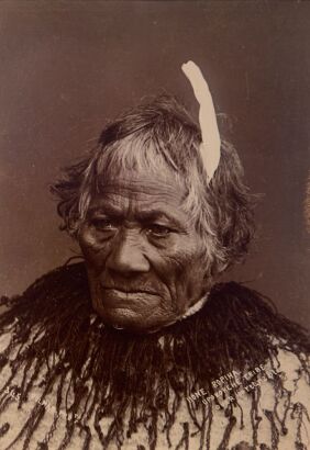 PULMAN'S PHOTOGRAPHIC STUDIO Portrait of Hone Ropiha, an Upokorehe leader, wearing a kahu huruhuru