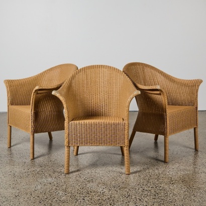 A Set Of Three Chairs by Lusty Lloyd Loom