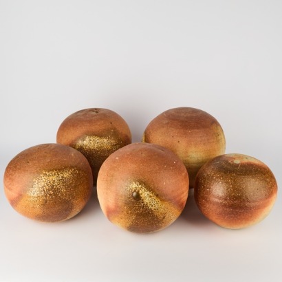 A Rare Estelle Martin Anagama Fired Orb Installation, c.1985
