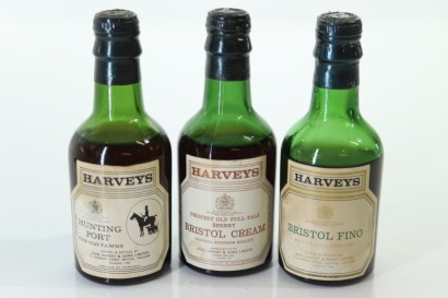 (1) Collection of Harveys Miniatures, 3 Bottles Sold as One Lot