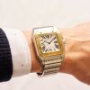 Stainless Steel / Yellow Gold, 39mm Cartier Santos 100 Automatic Wristwatch, circa 2008 - 6