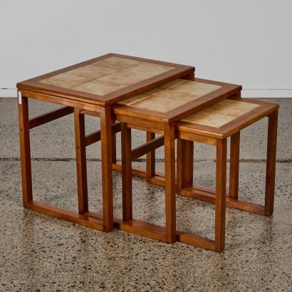 A Danish Tile Top Nest of Tables
