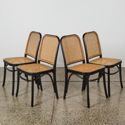 A Set of Four Josef Style Cane Chairs