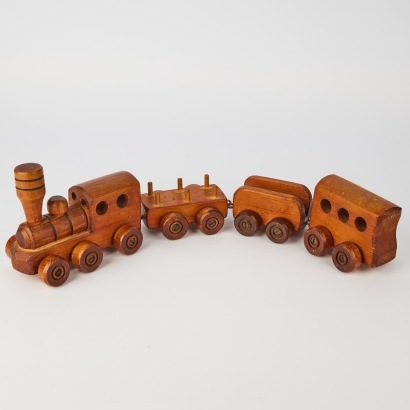 A Handmade Vintage Wooden Train Toy