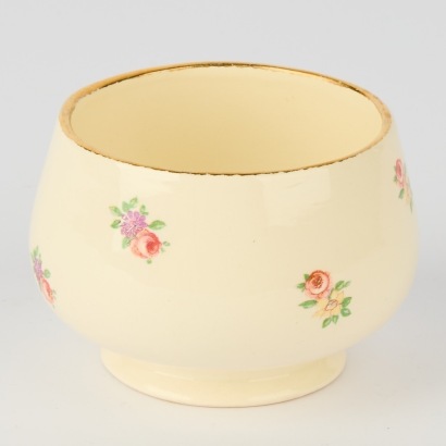 A Handpotted Ernest Shuffleboth Crown Lynn Sugar Bowl