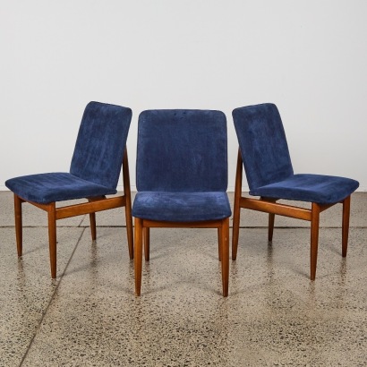 A Set of Three Parker Ballarat Slab Back Dining Chairs