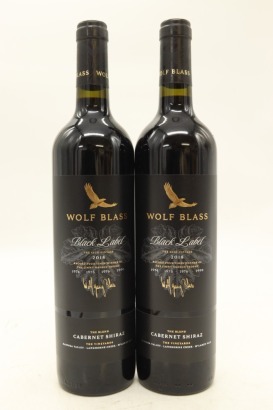 (2) 2018 Wolf Blass Black Label Cabernet - Shiraz, South Australia