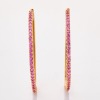 18ct Yellow Gold, 1.80ct Pink Sapphire Hoop Earrings