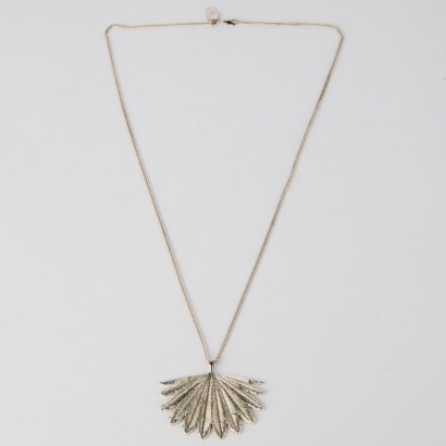 A Boh Runga Large Sterling Silver Fantail Necklace