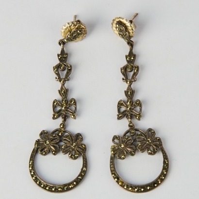 A Pair of Vintage Marcasite Bow Earrings
