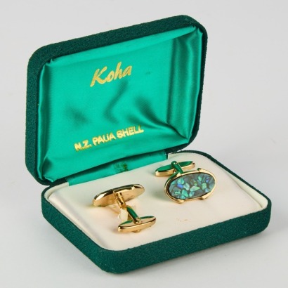A Pair of Paua Cufflinks by Koha