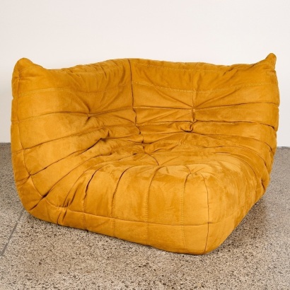 A Togo Corner Seat in Saddle Alcantara by Michel Ducaroy for Ligne Roset