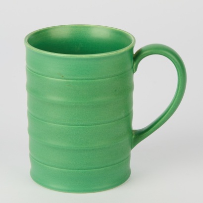 A Keith Murray for Wedgewood Matt Green Ribbed Tankard
