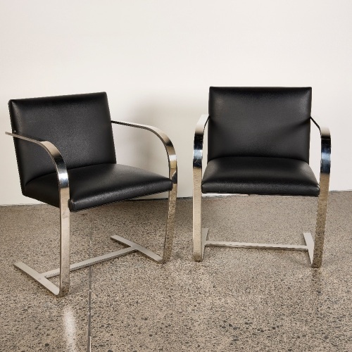 A Pair of Mies van der Rohe Bar BRNO Attributed Chairs