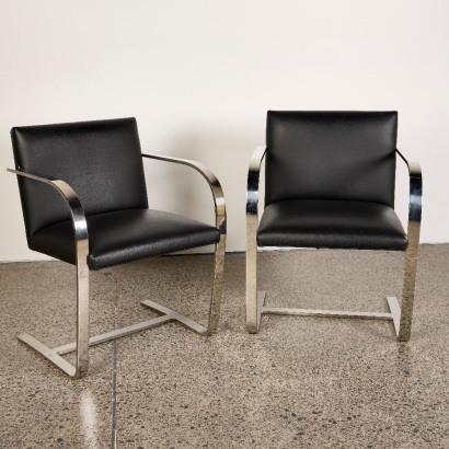 A Pair of Mies van der Rohe Bar BRNO Attributed Chairs