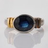 Platinum, 2.50ct Oval Dark Blue Sapphire Ring