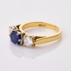 18ct White / Yellow Gold, 0.98ct Sapphire / 0.59ct Diamond Three Stone Ring - 3