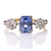 18ct Yellow Gold, 2.69ct Sapphire / 0.82ct Diamond Three Stone Ring - 2