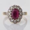 18ct Yellow / White Gold, 1.26ct Pink Tourmaline / 0.39ct Diamond Cluster Ring