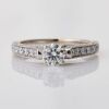 18ct White Gold, 0.50ct Diamond / 0.50ct Diamond Cluster Ring - GIA certified