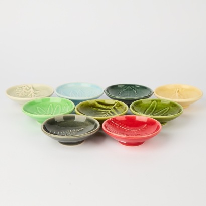 A Set of Nine Bob Steiner Ceramic Dishes