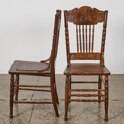 A Pair of Antique Carved Oak Chairs