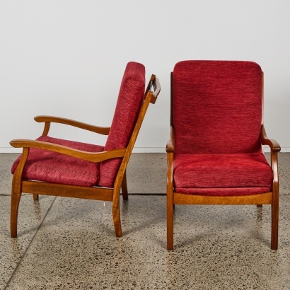 A Pair Mid-Century Mahogany Chairs