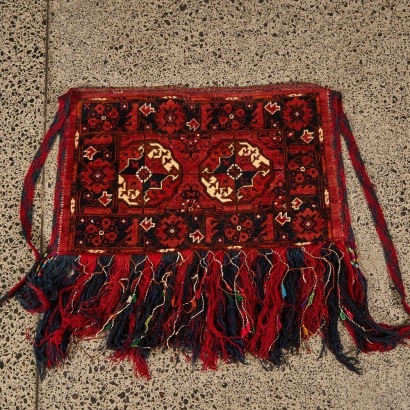 A Vintage Hand-Knotted Wool Persian Saddle Bad