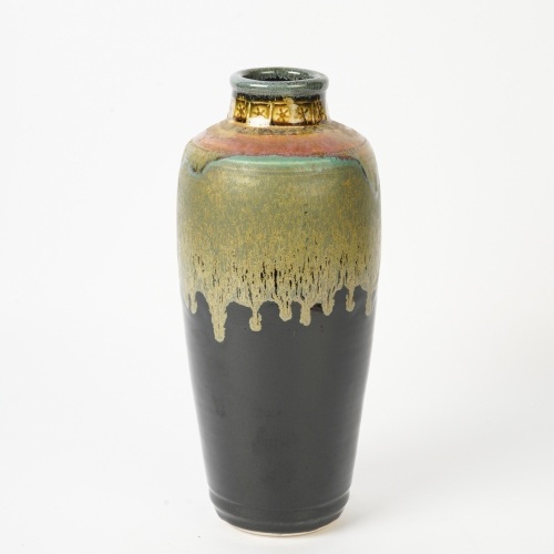 A Hand-Potted Drip Glaze Vase