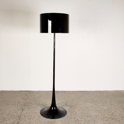 A Black Spun Floor Lamp by Sebastian Wong for Flos