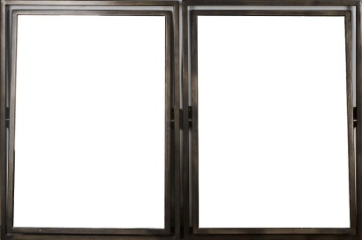 A Pair of Metal Framed Pivot Mirrors