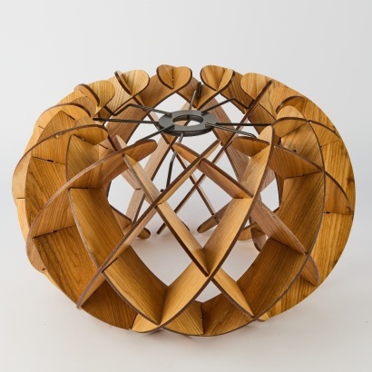 A Modernist Wood Weave Light Shade