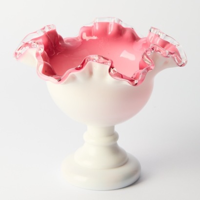 A Vintage Fenton Glass Candle Holder