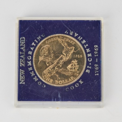 A New Zealand Commemorating Cook Bi-Centenary Coin (1769-1969)